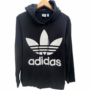 Adidas Originals Big Trefoil Hoodie Women's Large Black White